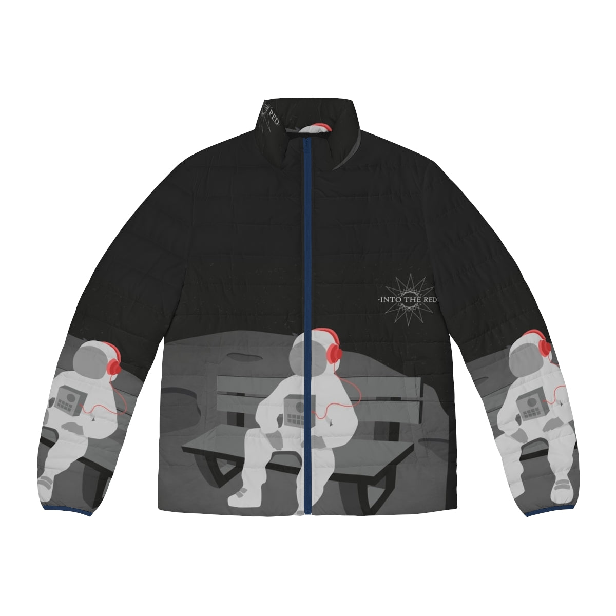 Asteroid Bench Puffer Jacket, featuring a sleek and stylish design for pop punk and alternative music fans