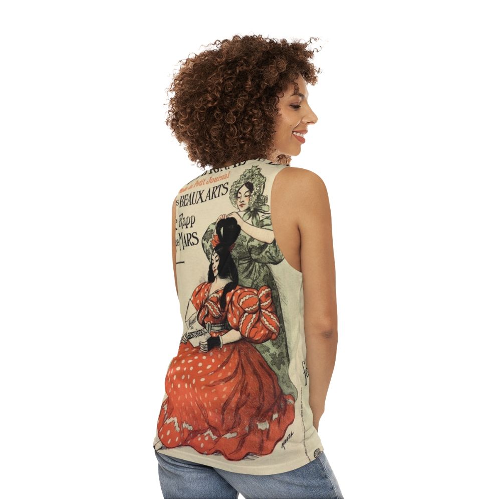 Parisian Belle Epoque Inspired Unisex Tank Top - women back