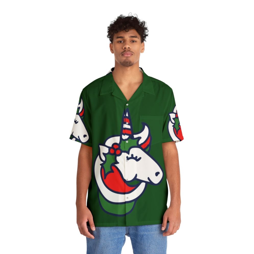 Christmas Unicorn Hawaiian Shirt - People Front