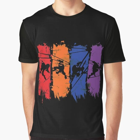 Teenage Mutant Ninja Turtles graphic t-shirt featuring silhouette of the iconic characters