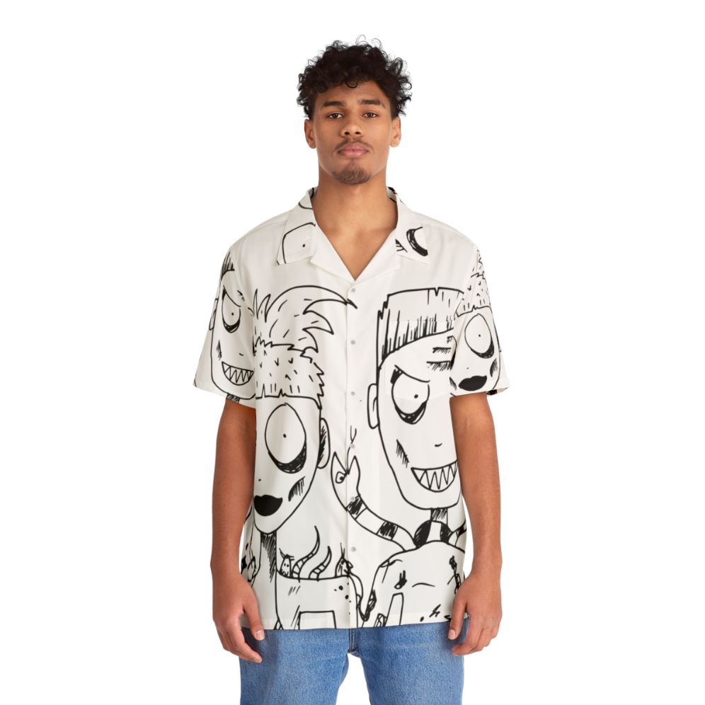 Die Antwoord Yolandi & Ninja Hawaiian Shirt with Tropical Print - People Front