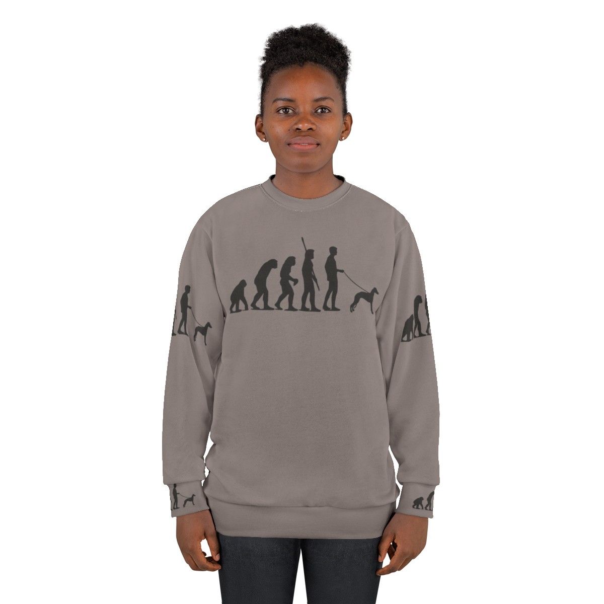 Evolution of Man Sweatshirt for Whippet, Greyhound, and Lurcher Lovers - women