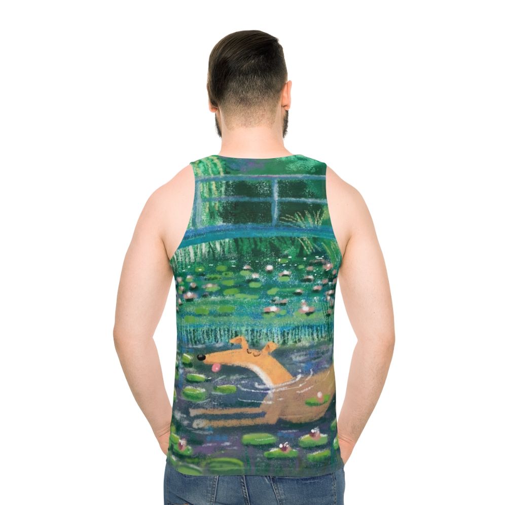 Greyhound Impressionism Unisex Tank Top - men back