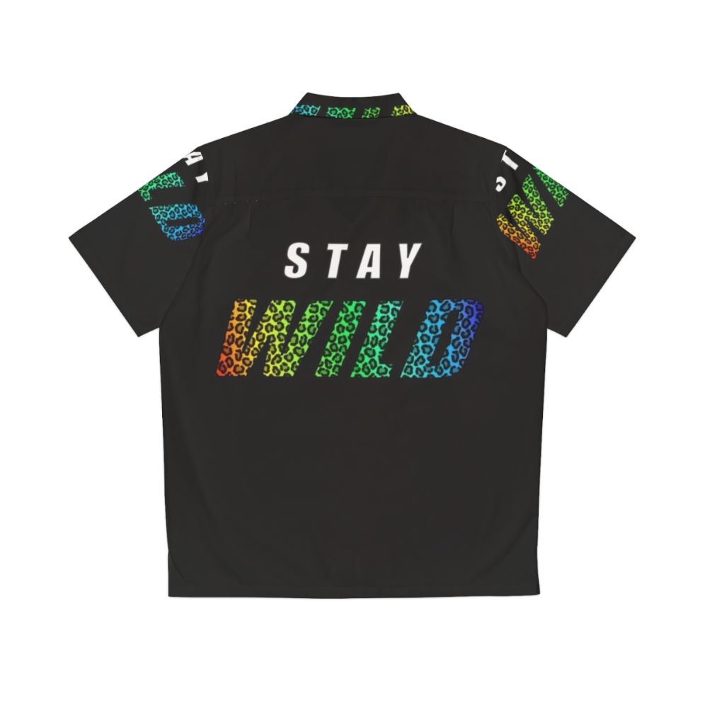 Vibrant Hawaiian Shirt with Stay Wild and Ben Azelart Design - Back