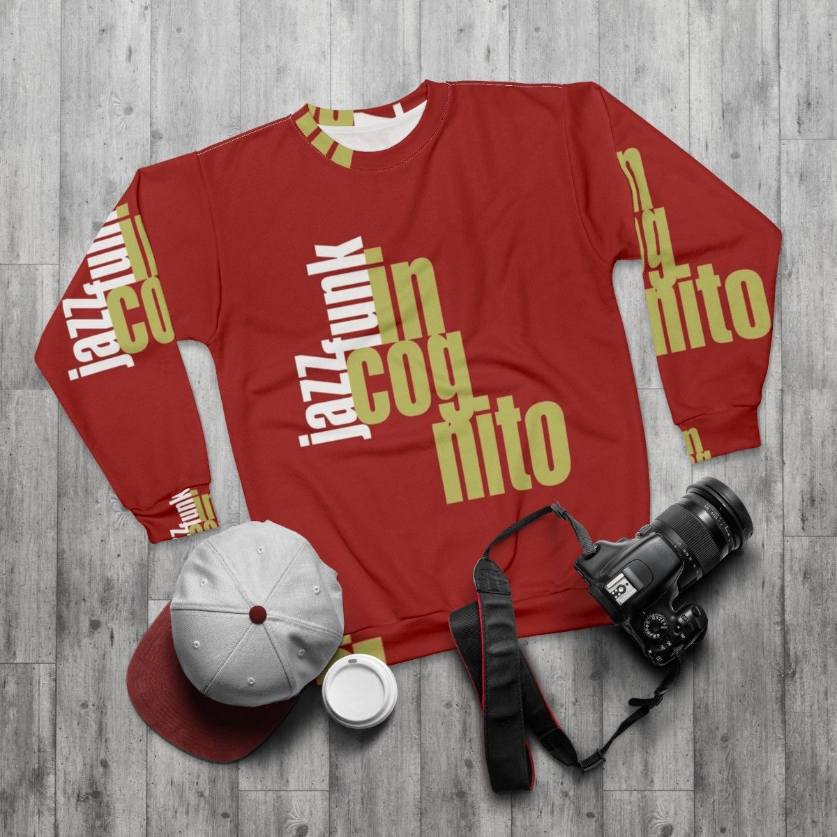 Incognito Sweatshirt - Retro Music Graphic Tee - flat lay