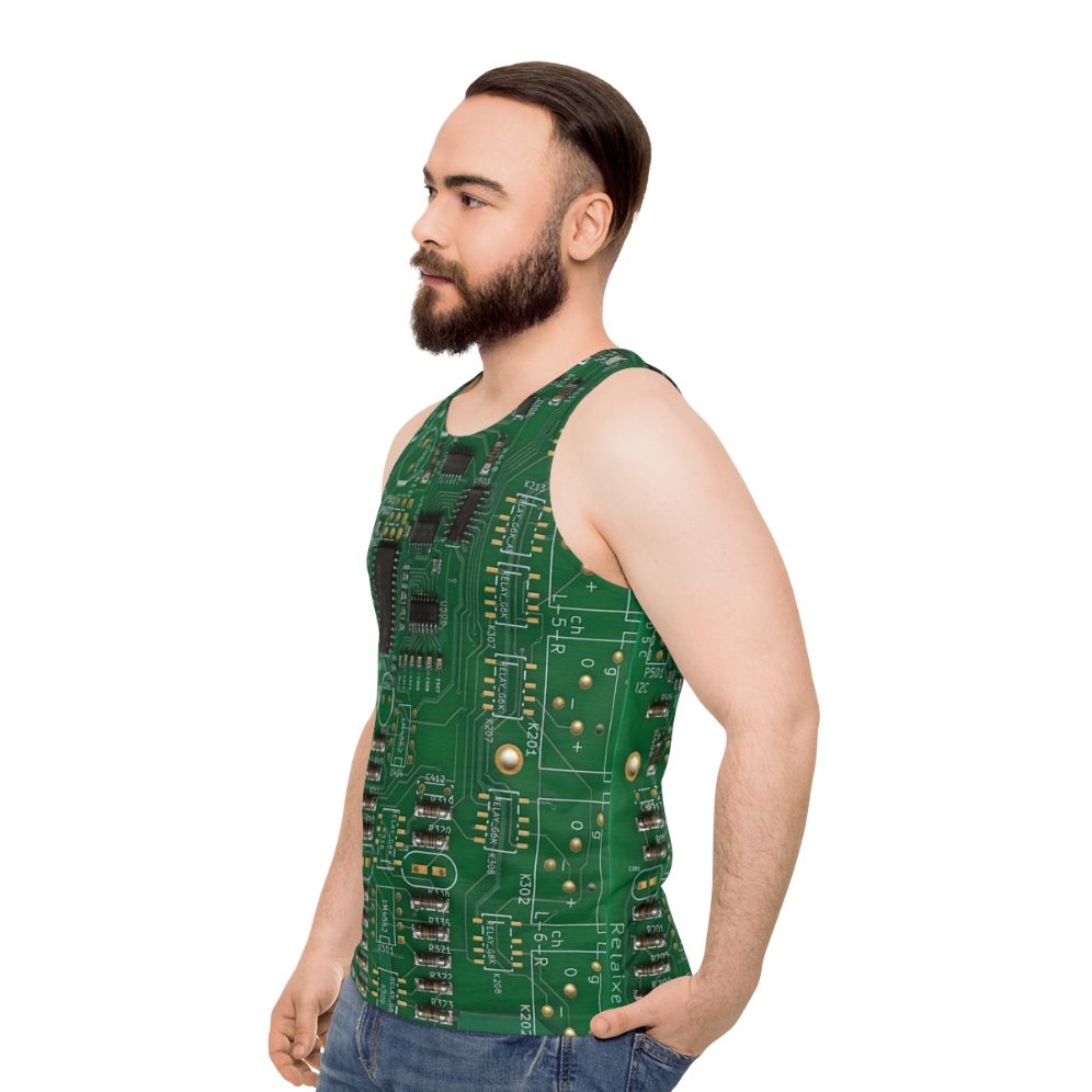 Vintage PCB Printed Circuit Board Unisex Tank Top - men side