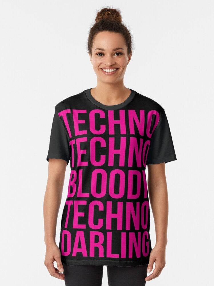 Absolutely Fabulous Techno Graphic T-Shirt featuring a colorful techno-inspired design - Women