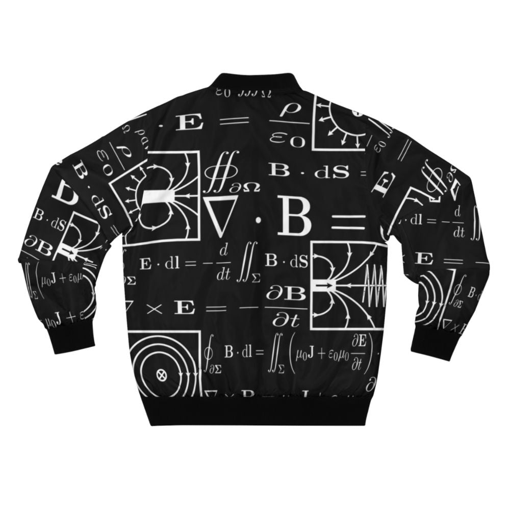 Maxwell's Equations Bomber Jacket featuring visual representations of the fundamental laws of electromagnetism - Back