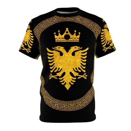 T-shirt featuring a stylish design of the Albanian flag and eagle symbol