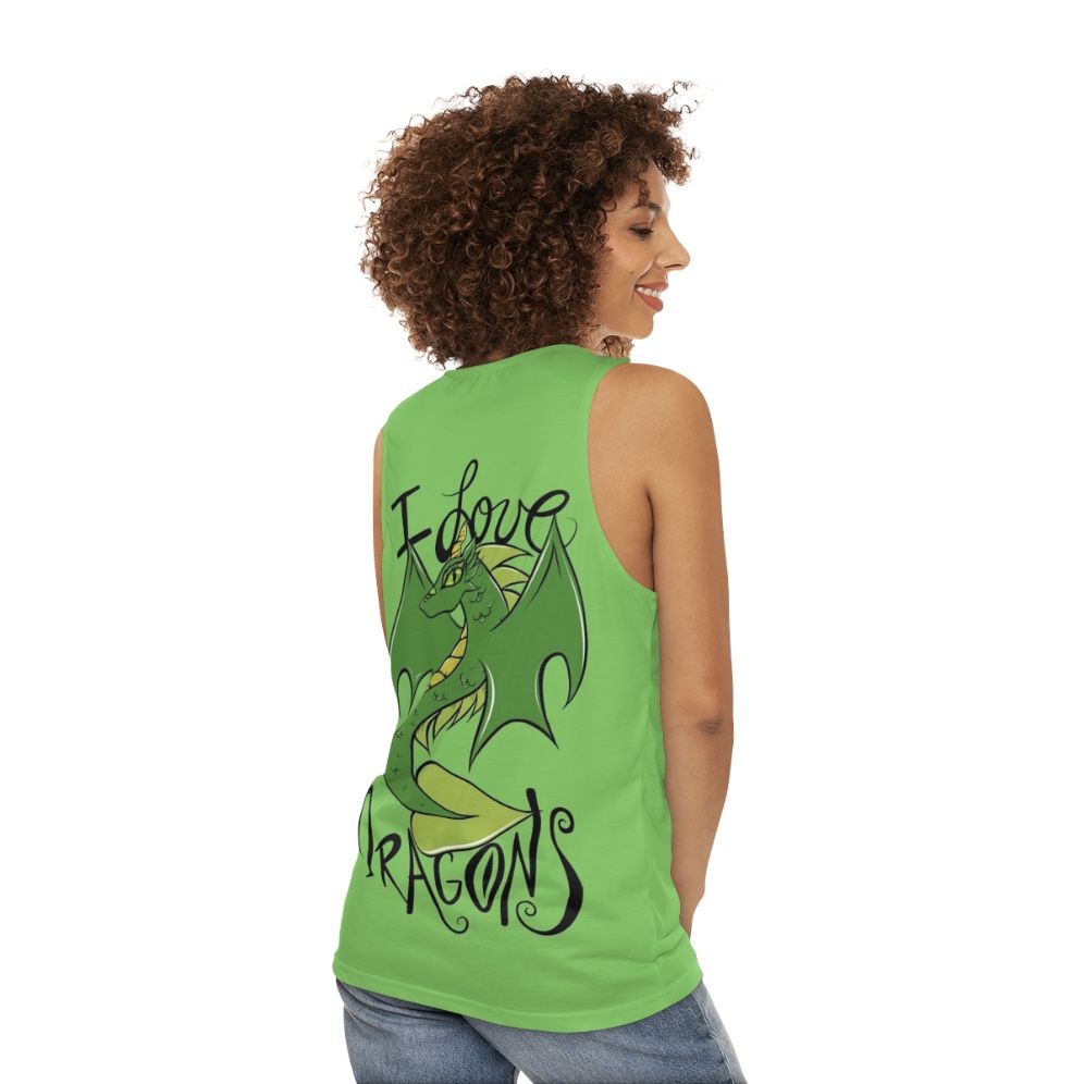 Unisex I Love Dragons Tank Top - women back