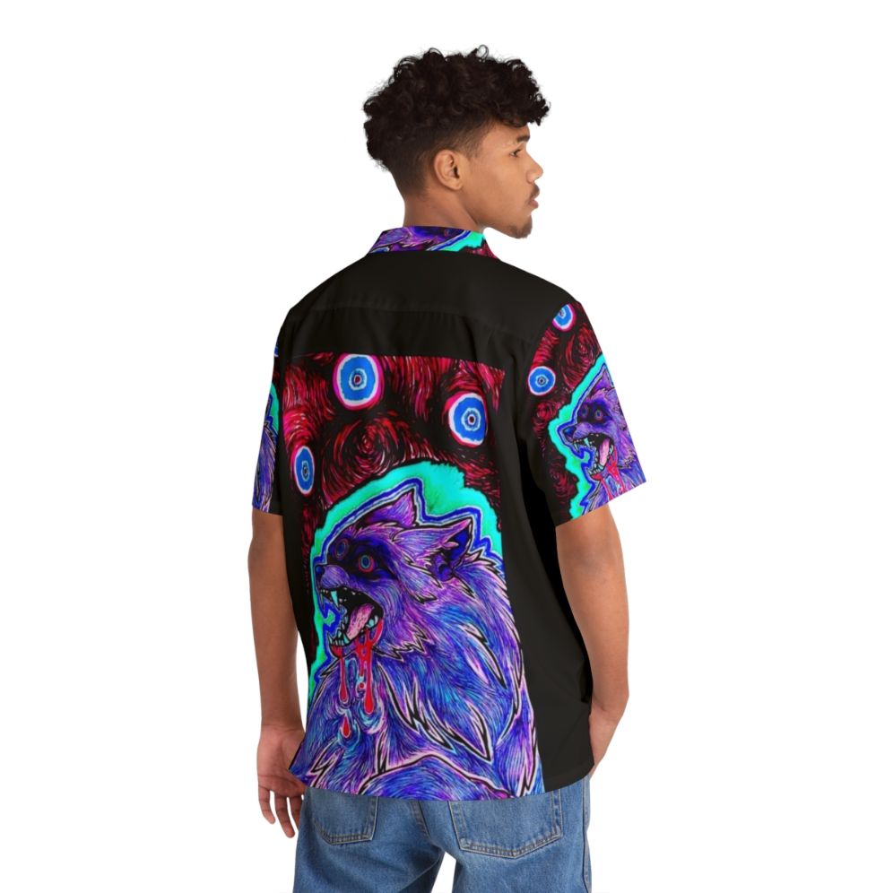 Trippy canine-inspired psychedelic Hawaiian shirt - People Back