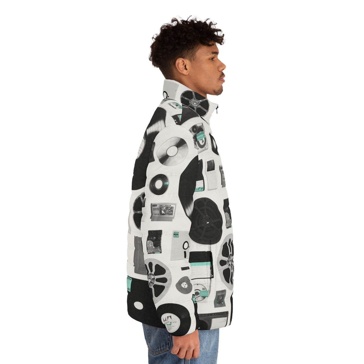 Data Puffer Jacket - Retro Tech and Analog Inspired Outerwear - men side right