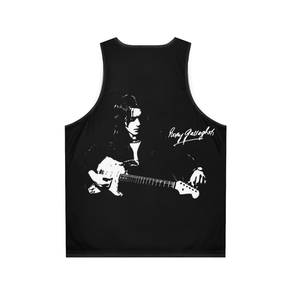 Rory Gallagher left-handed guitarist unisex tank top - Back