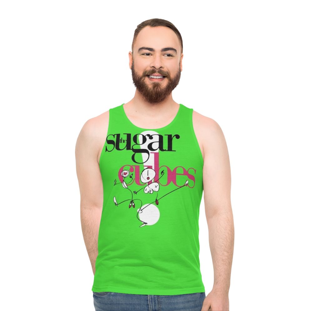 Sugarcubes Unisex Tank Top featuring Bjork's iconic alternative music style - men