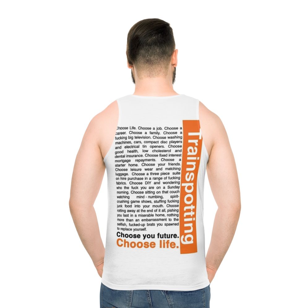 Trainspotting choose life unisex tank top - men back