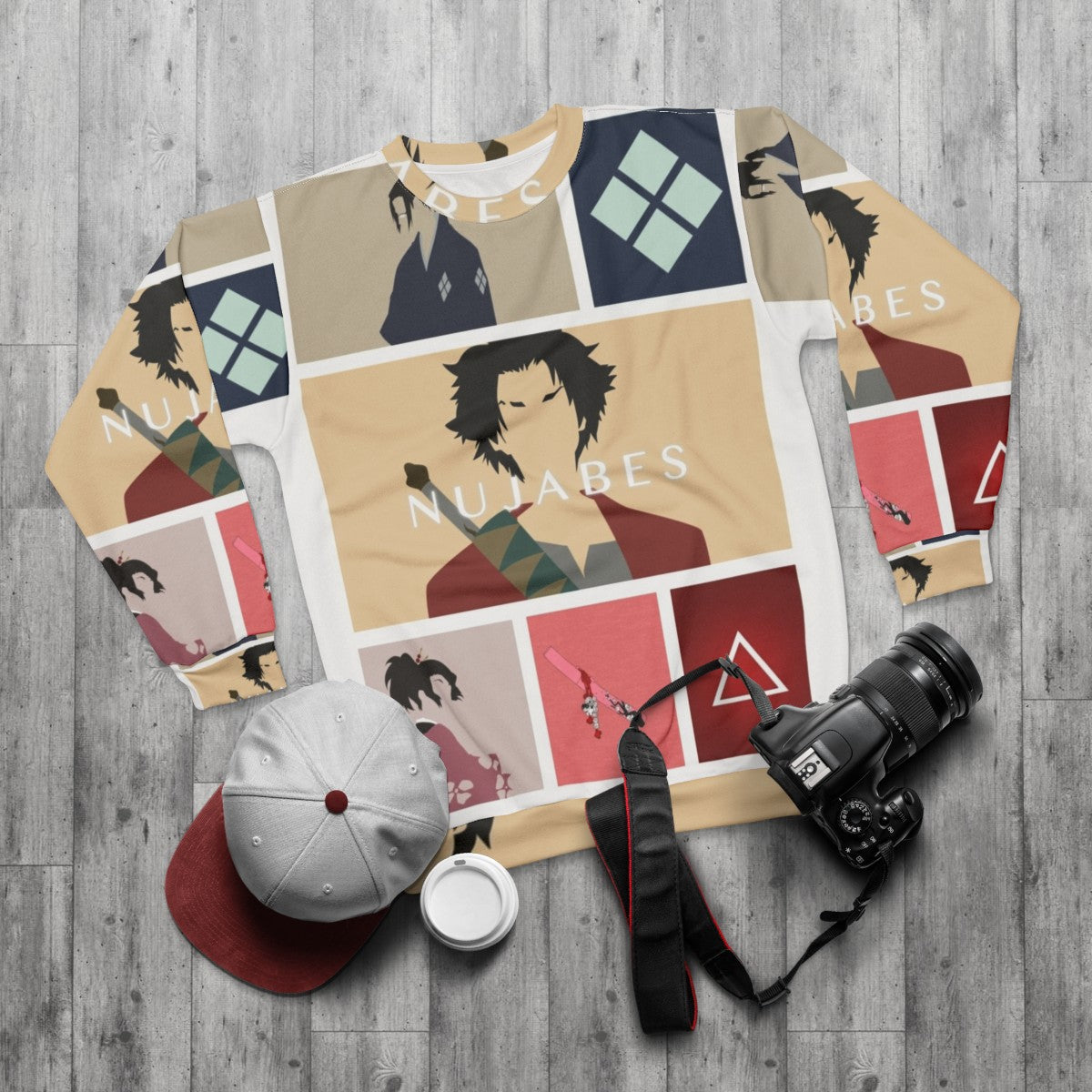 Samurai Champloo Anime Inspired Sweatshirt - flat lay