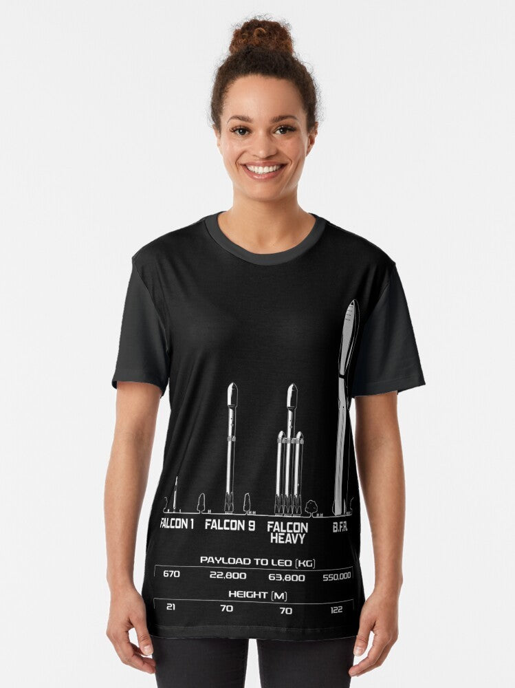 Spacex BFR Rocket Graphic T-Shirt featuring Elon Musk - Women