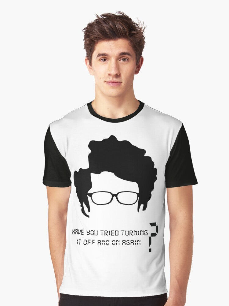 "The IT Crowd" graphic t-shirt featuring Moss's most famous phrase from the popular comedy series. - Men