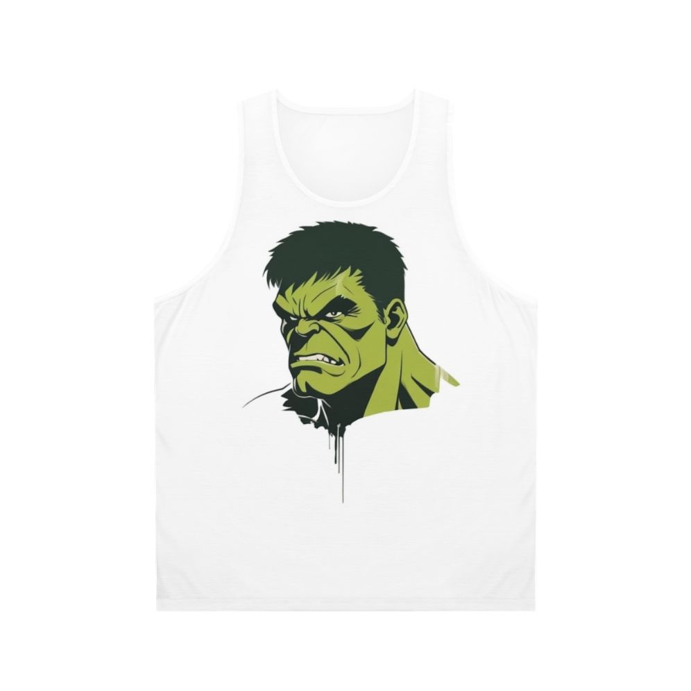 Marvel superhero unisex tank top with Hulk, Avengers, and Endgame graphics