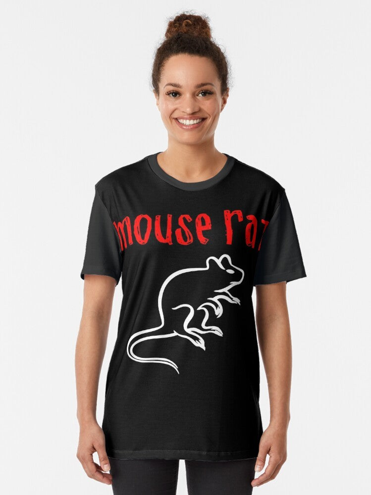 Parks and Recreation Mouse Rat Graphic T-Shirt featuring the iconic band from the TV show - Women