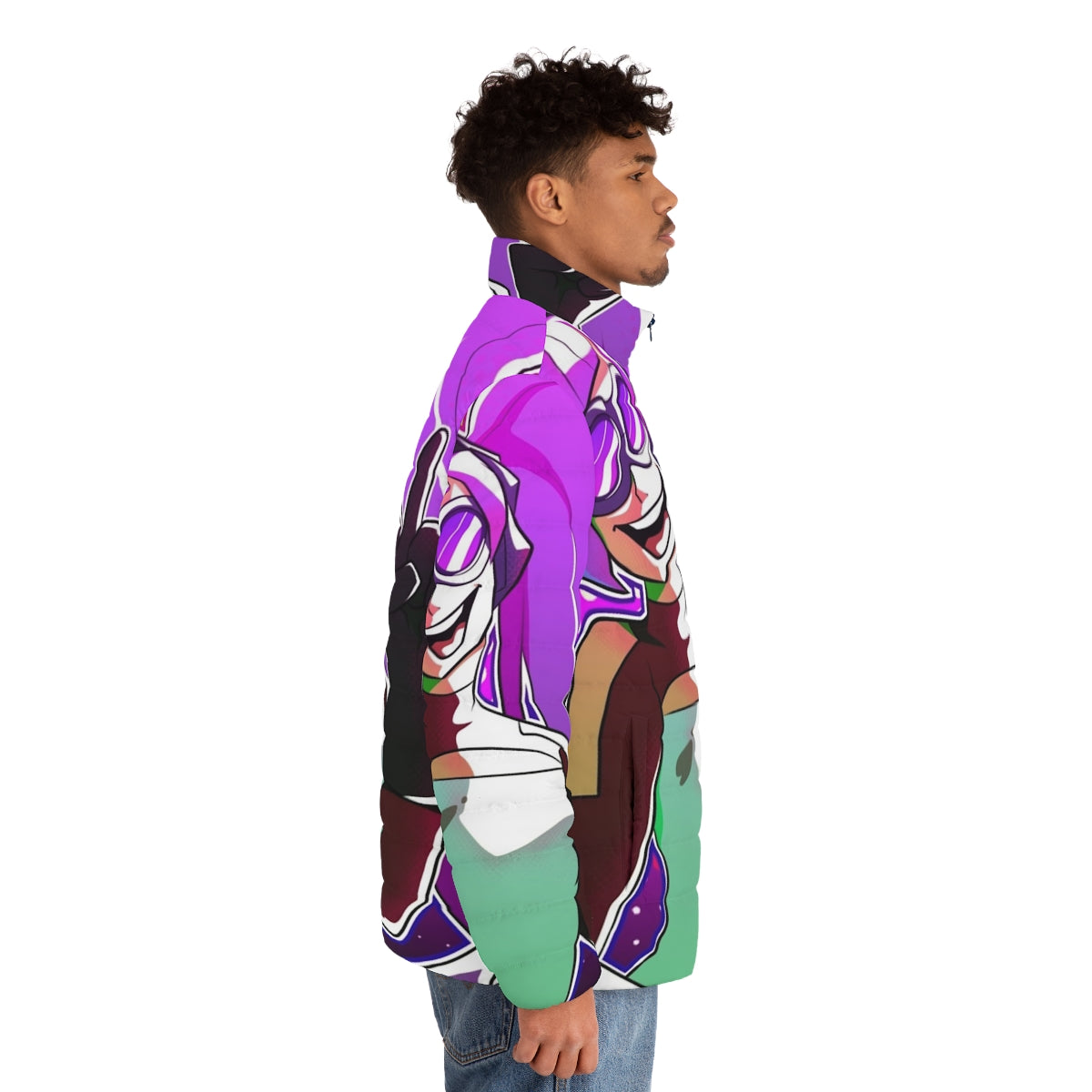 Entrapta Puffer Jacket 2 - Cozy women's winter jacket with anime-inspired design - men side right