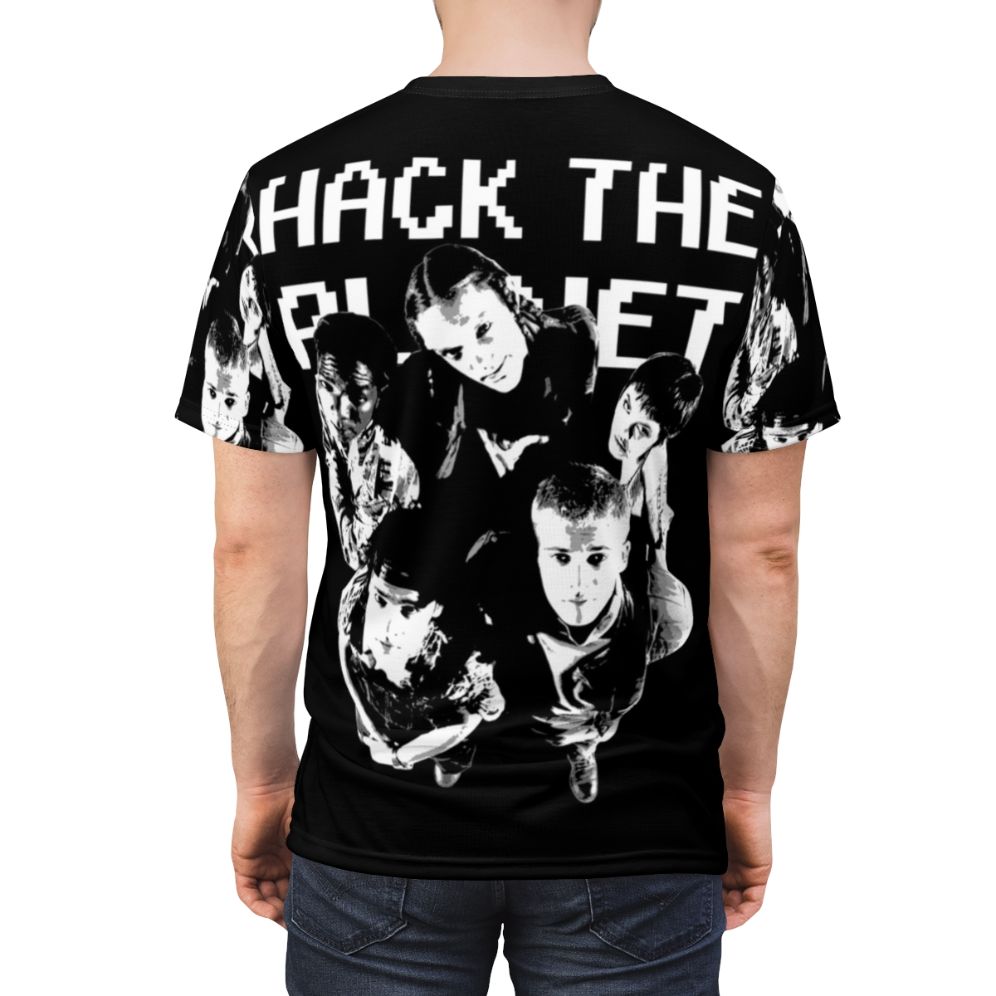 Retro hacker movie inspired 90s t-shirt design - men back