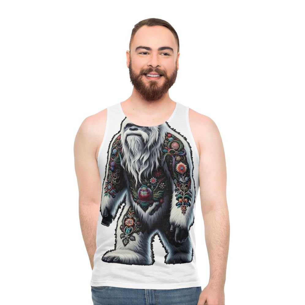 Embroidered yeti unisex tank top - men