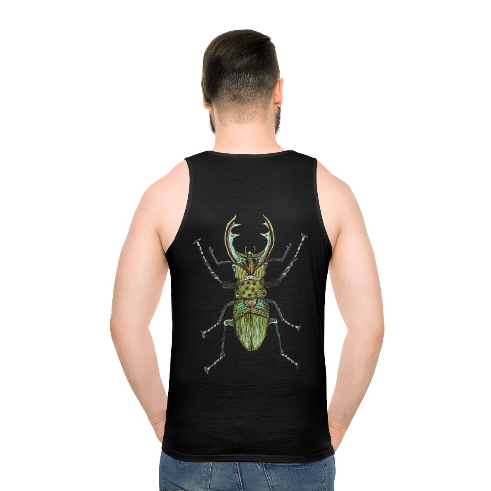 Stag beetle zentangle art tank top - men back