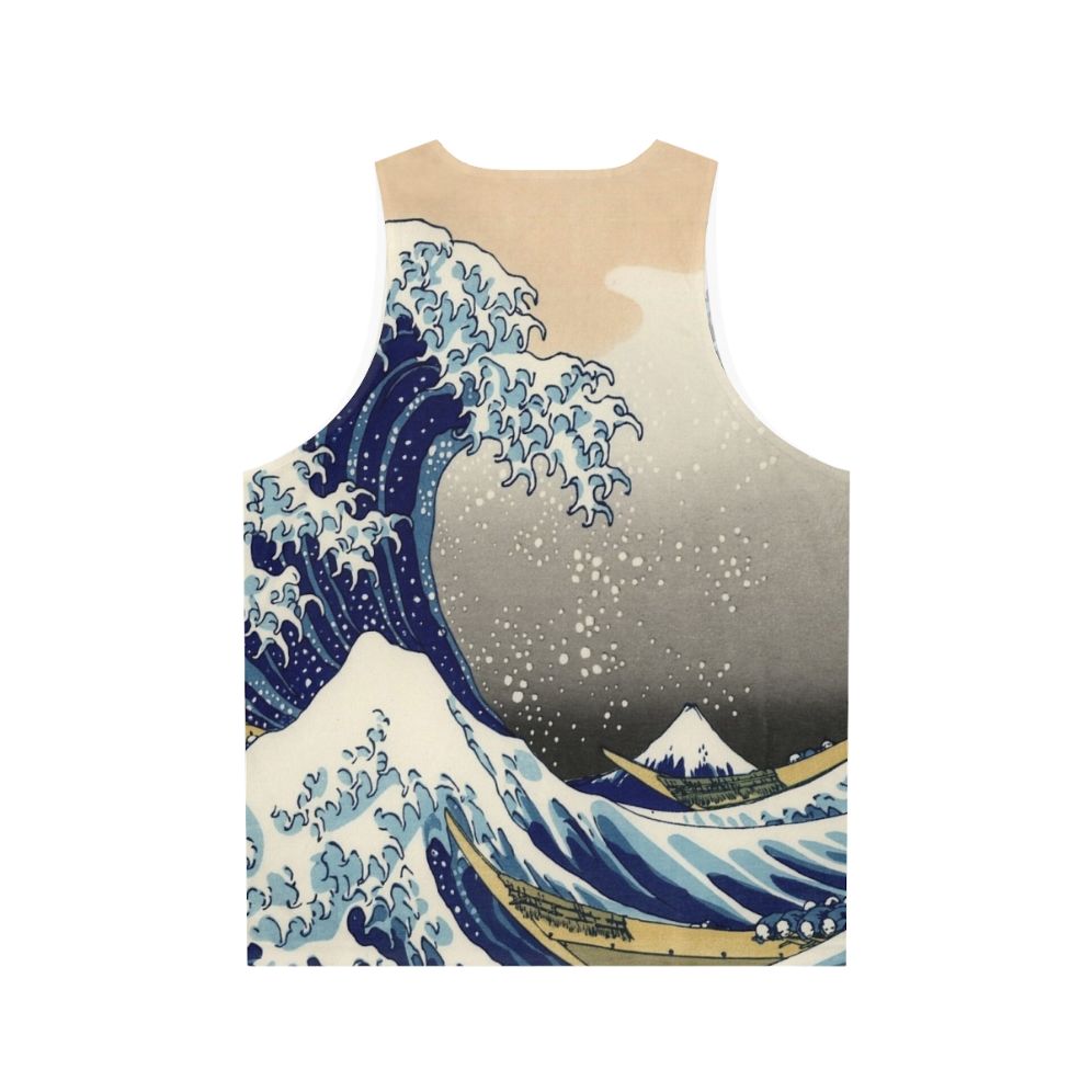 Unisex tank top featuring the iconic Hokusai Great Wave off Kanagawa artwork - Back