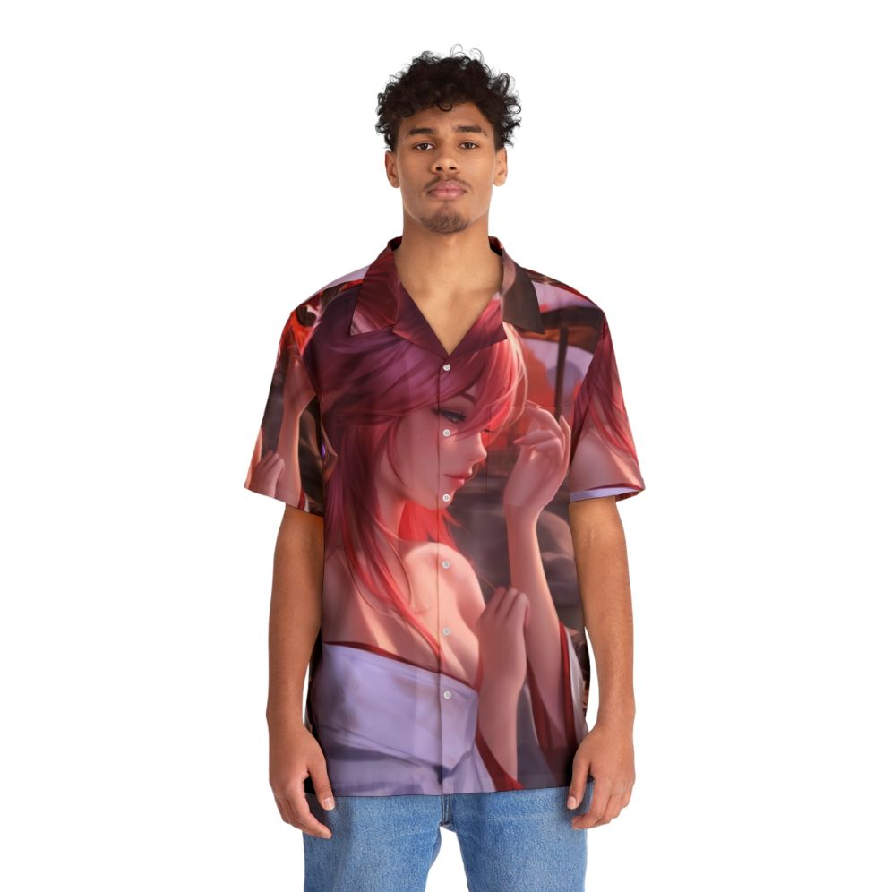 Yae Miko Hawaiian Shirt with Hot Springs Design - People Front