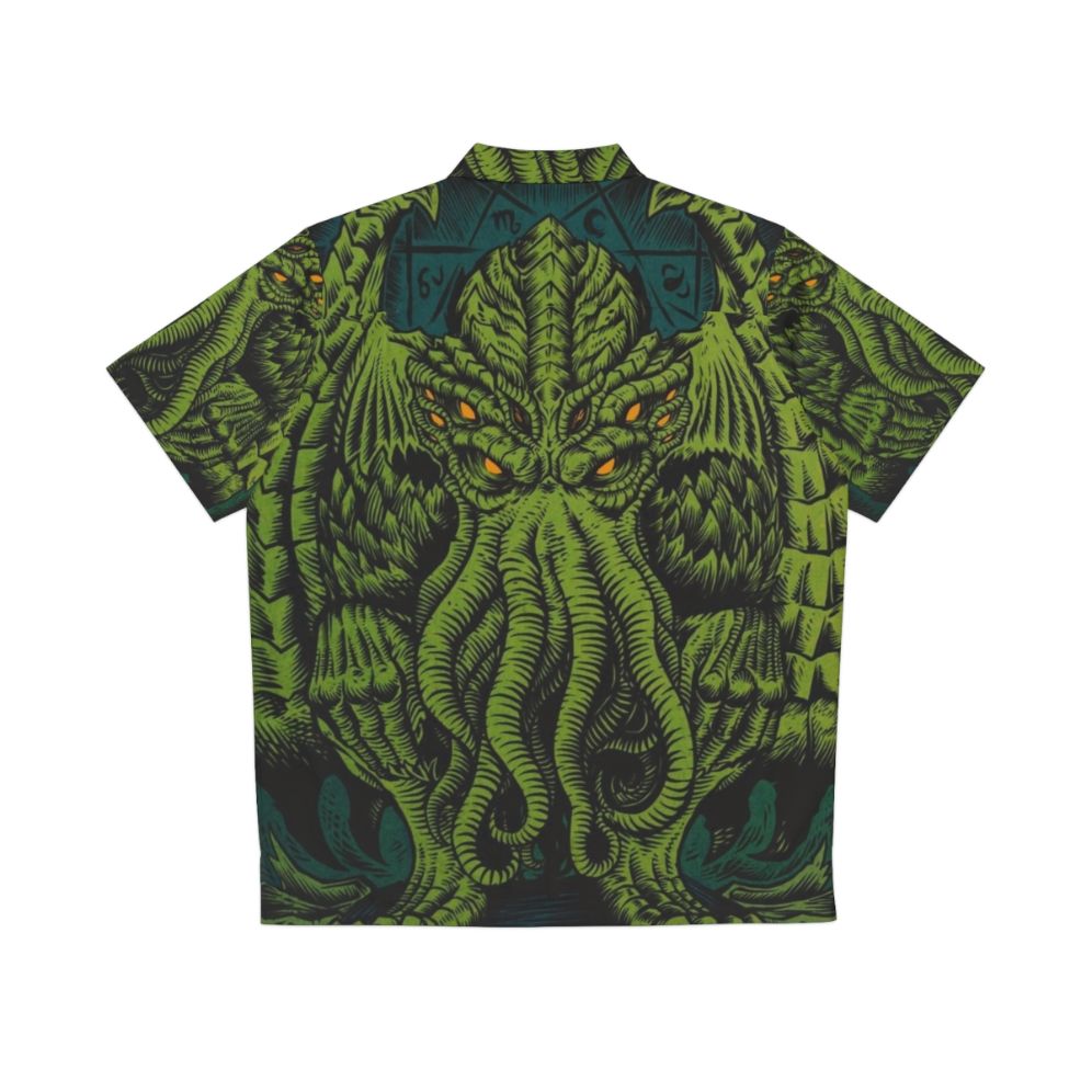 Cthulhu-inspired Hawaiian shirt featuring the Sleeper of R'lyeh - Back