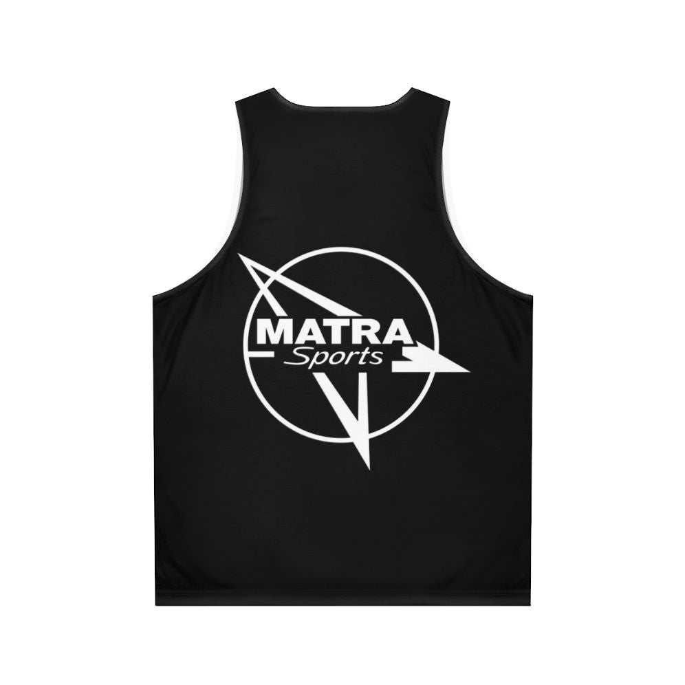 Vintage Matra Sports Car Emblem White Unisex Tank Top - Back