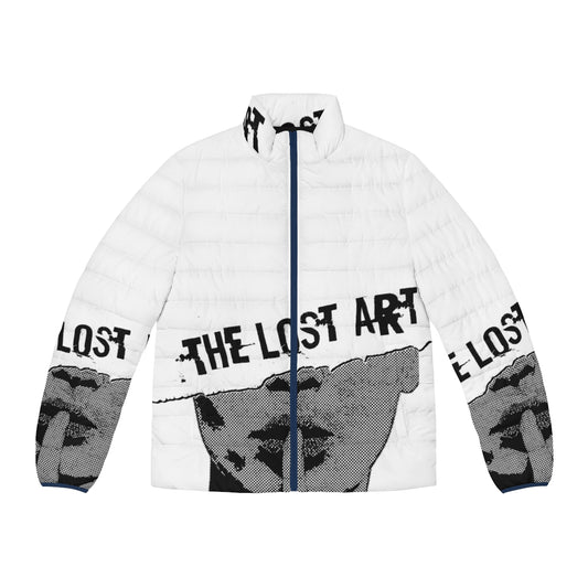 Puffer jacket featuring the Queens of the Stone Age 'Lost Art of Keeping a Secret' graphic