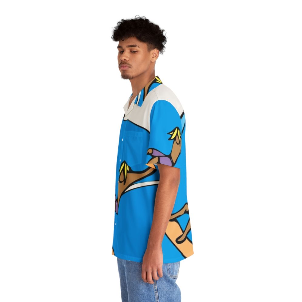 Hand Drag Hawaiian Shirt featuring beach and ocean graphics - People Left