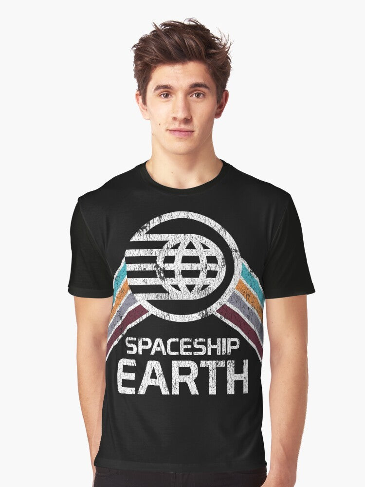 Vintage distressed Spaceship Earth logo graphic t-shirt - Men