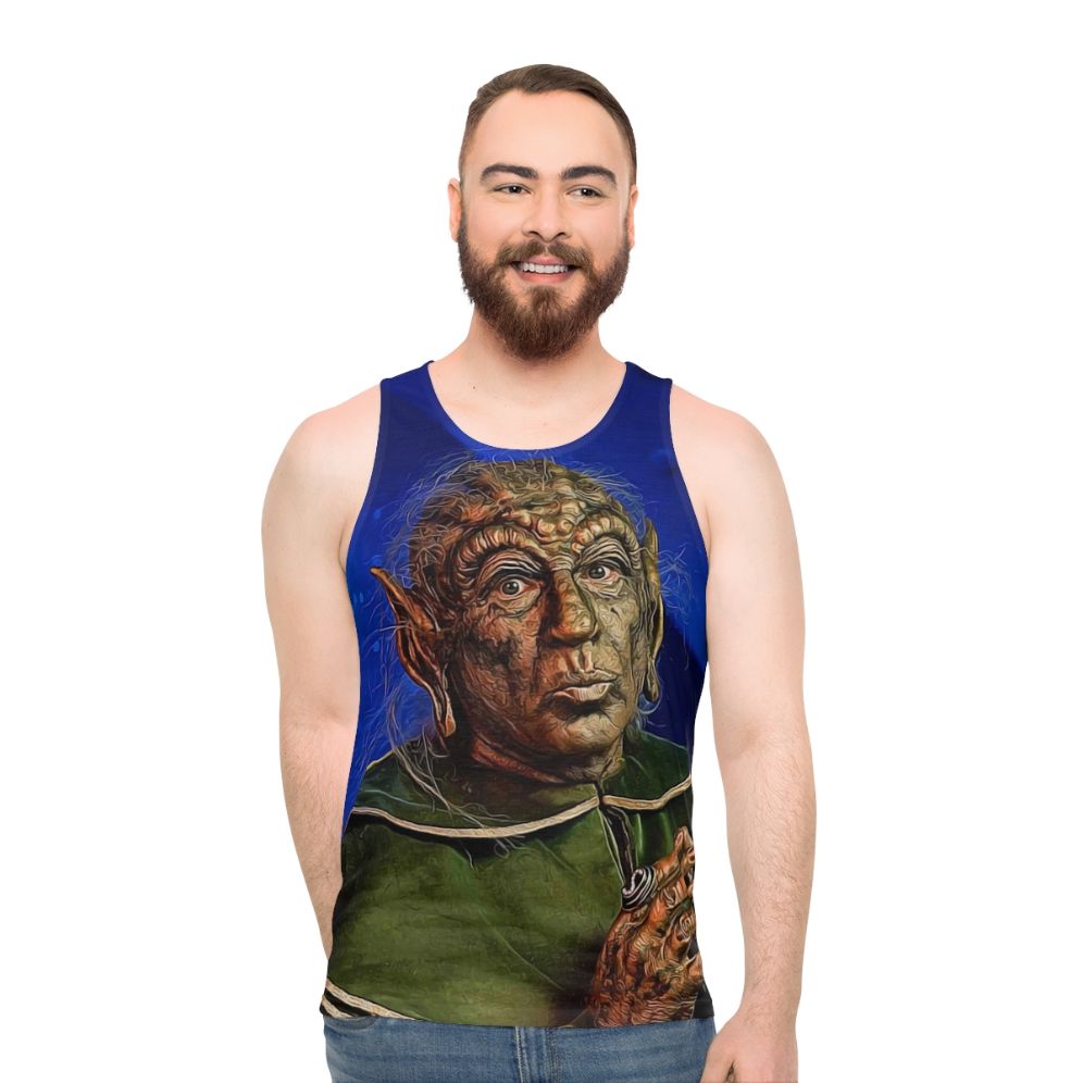 Unisex yogurt-inspired sci-fi parody tank top - men