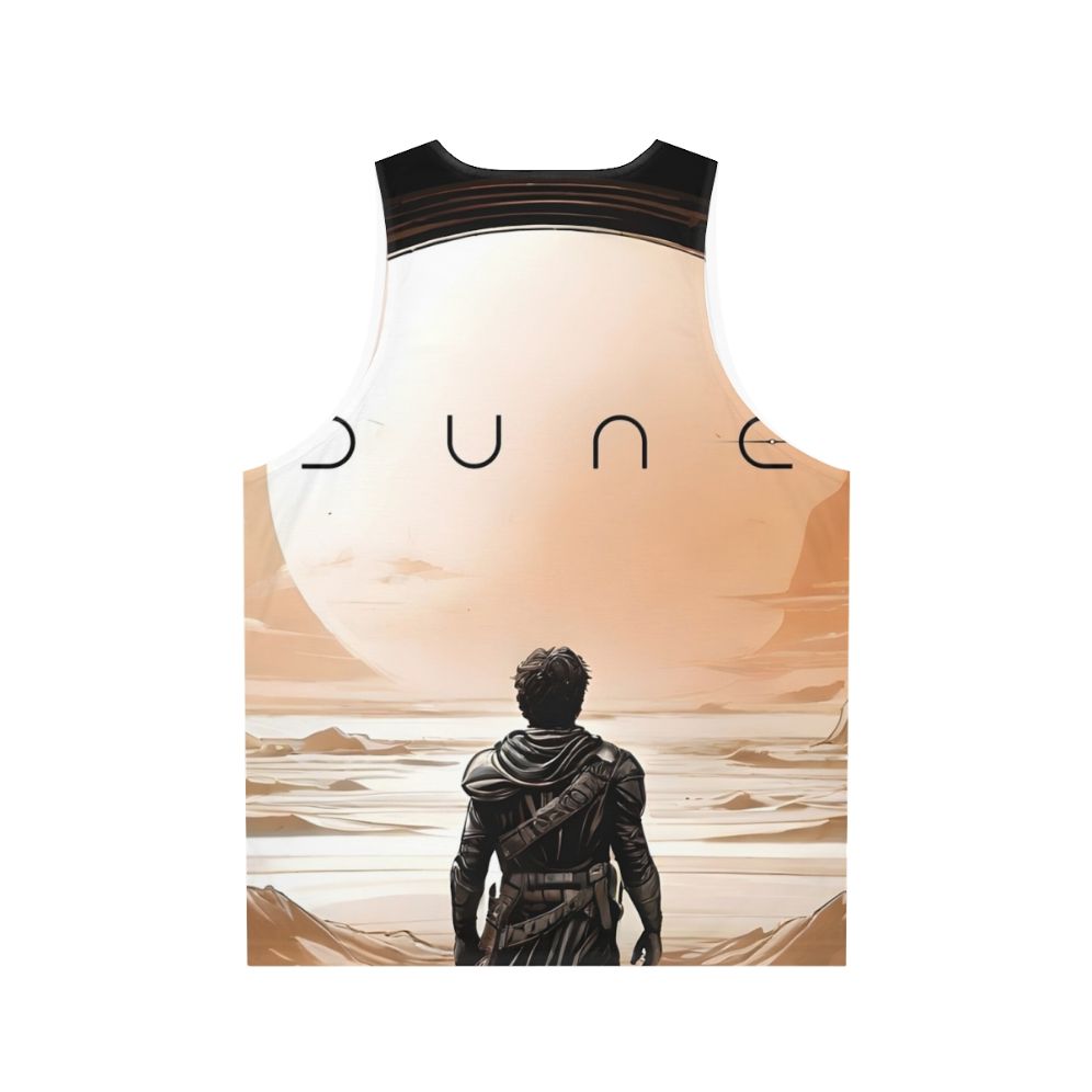 Dune Unisex Tank Top featuring the iconic desert landscape and imagery from the sci-fi classic - Back