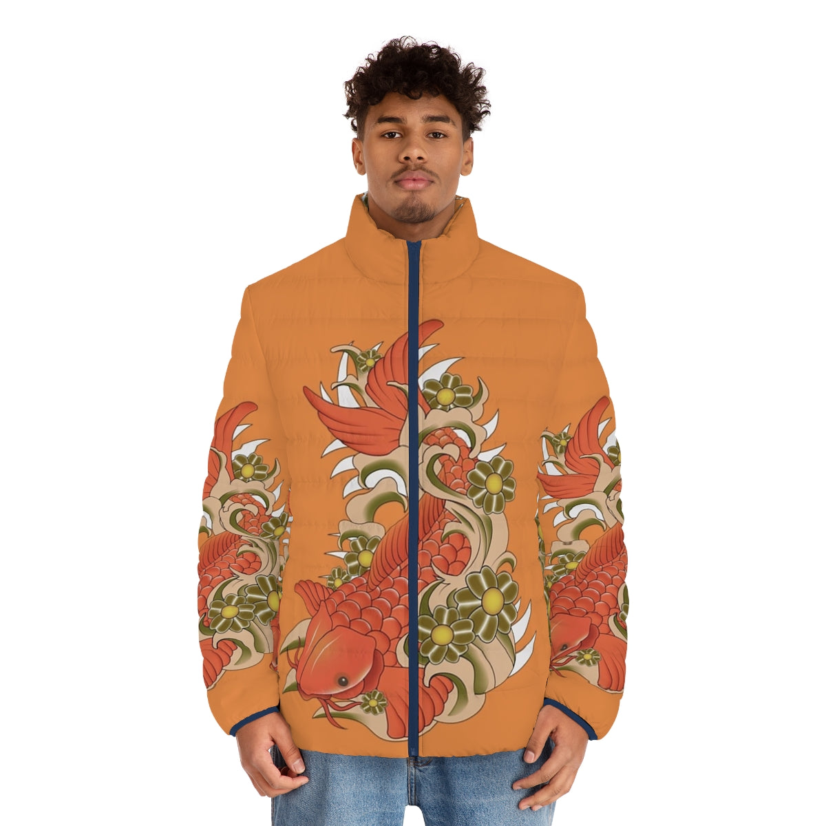 Kai Fish Puffer Jacket with animal print design and nature-inspired elements - men front