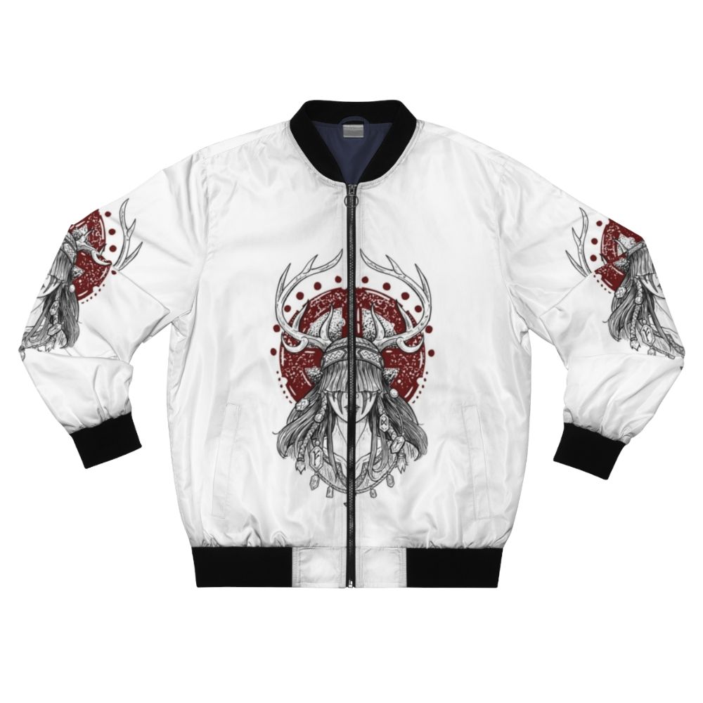 Heilung Celtic Shaman Bomber Jacket with horned shaman and celtic symbols