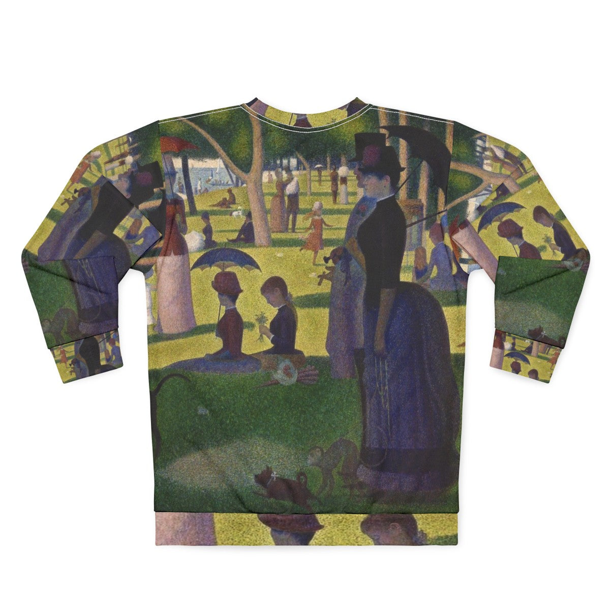 Sweatshirt featuring pointillist art inspired by Georges Seurat's Sunday Afternoon on La Grande Jatte - Back