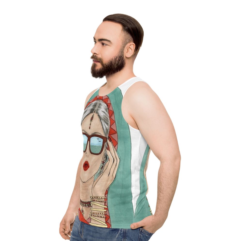 Desi Girl Unisex Tank Top - men side