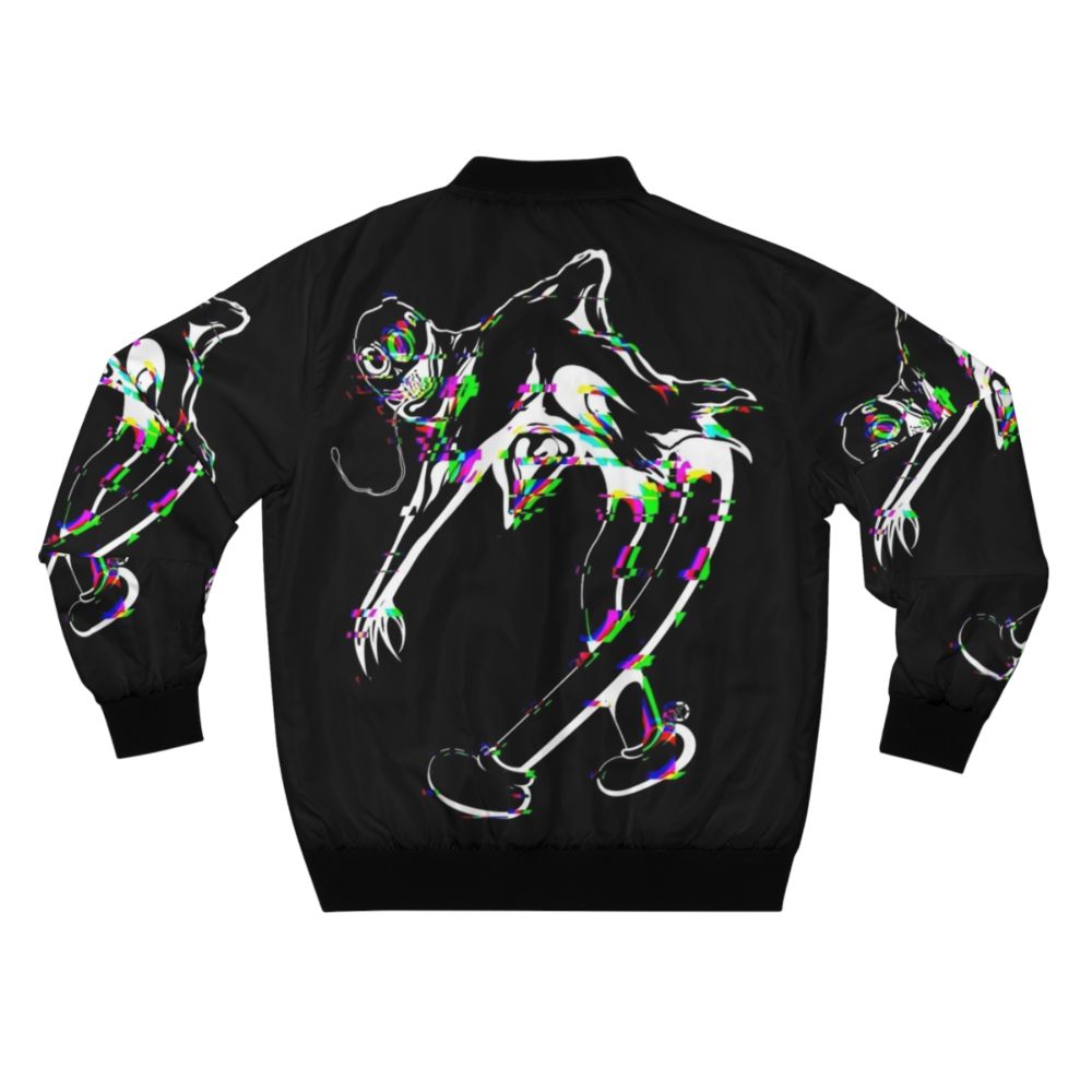 Ghostemane Glitch Bomber Jacket with Silhouette Design - Back