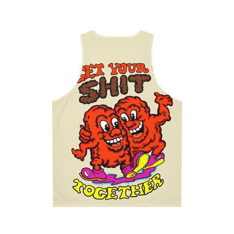 Retro-inspired unisex tank top with "Get Your Shit Together" text - Back