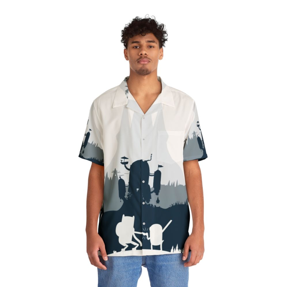 Ice King Silhouette Hawaiian Shirt from Adventure Time - People Front