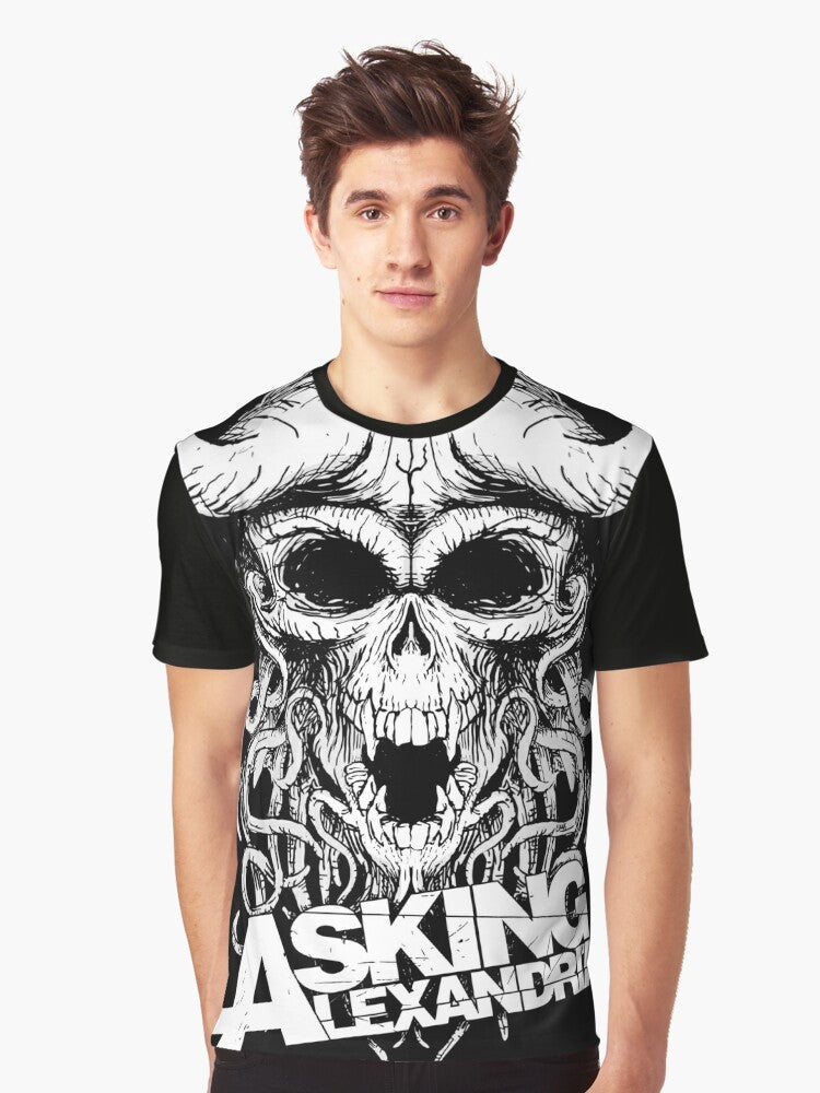 Asking Alexandria rock music t-shirt with a graphic skull and tentacles design - Men