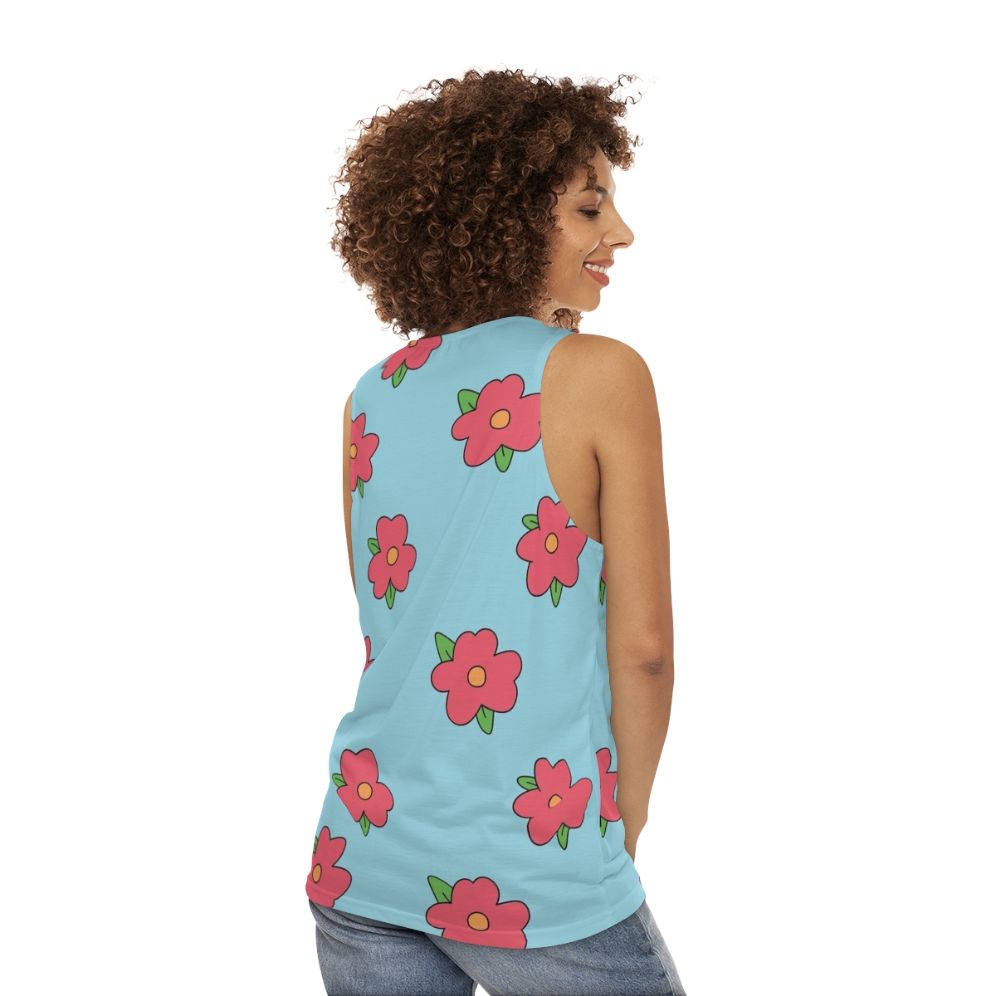 Unisex Floral Homer Simpson The Simpsons Tank Top - women back