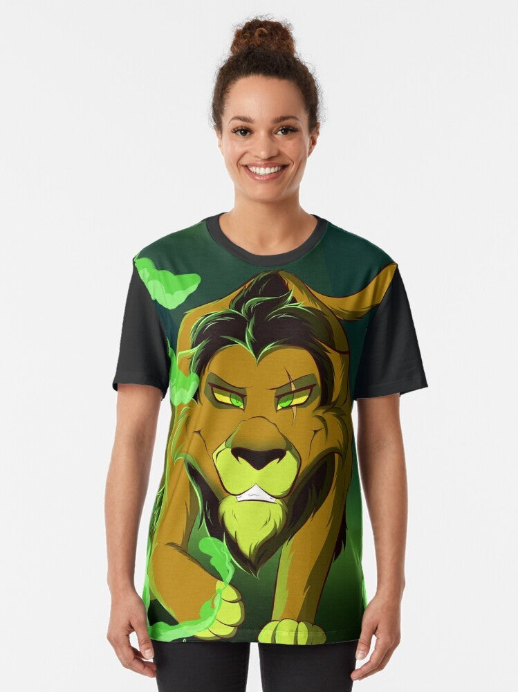 Scar, the iconic villain from The Lion King, featured on a graphic t-shirt - Women