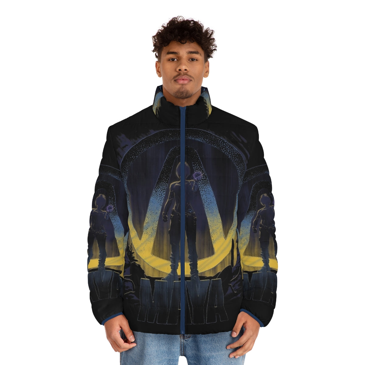 Borderlands 2 Maya puffer jacket featuring the iconic character design - men front