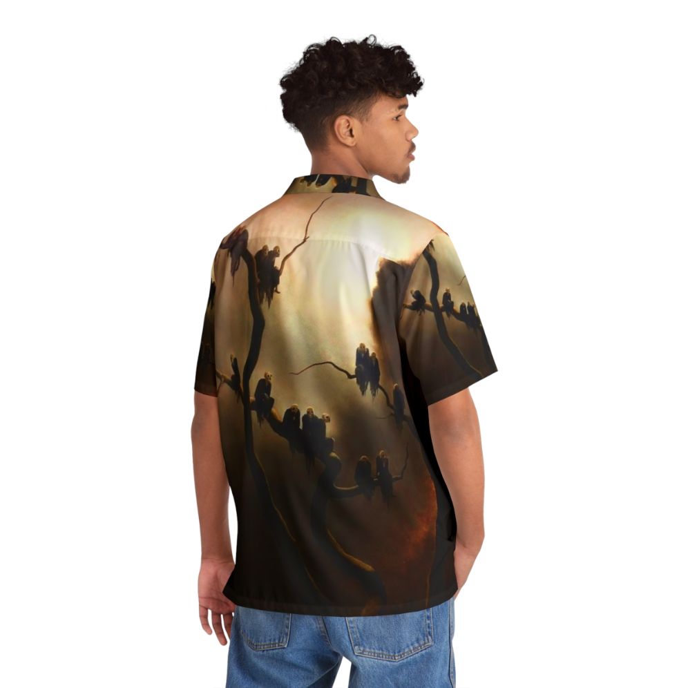 Vivid retro ghosts in a tree hawaiian shirt - People Back