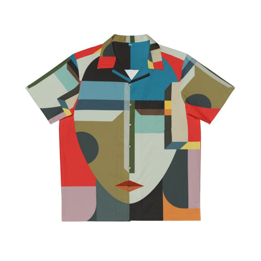 Avant Garde Woman's Hawaiian Shirt with Surreal, Modernist Design